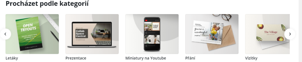 Canva rozhraní